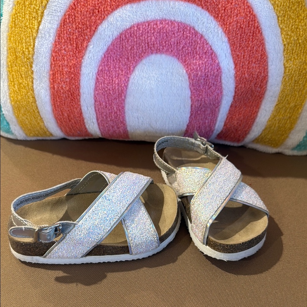Glittery White Kids Sandals